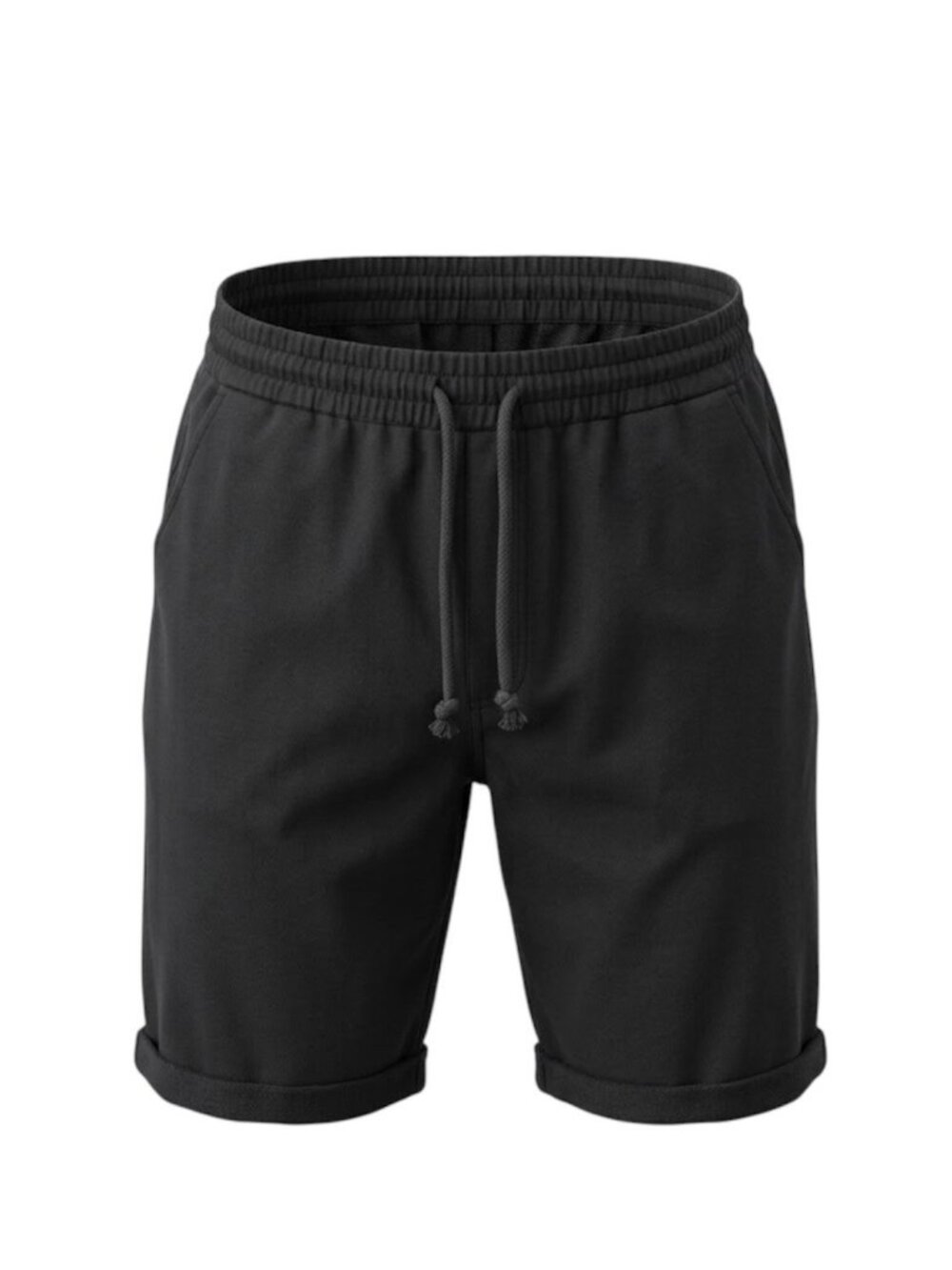 New  Utcoco Men's Black Casual Stretch Shorts XXL Elastic Waist Drawstring